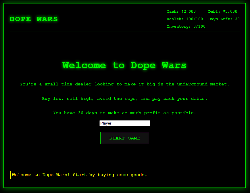 Screenshot for Dope Wars